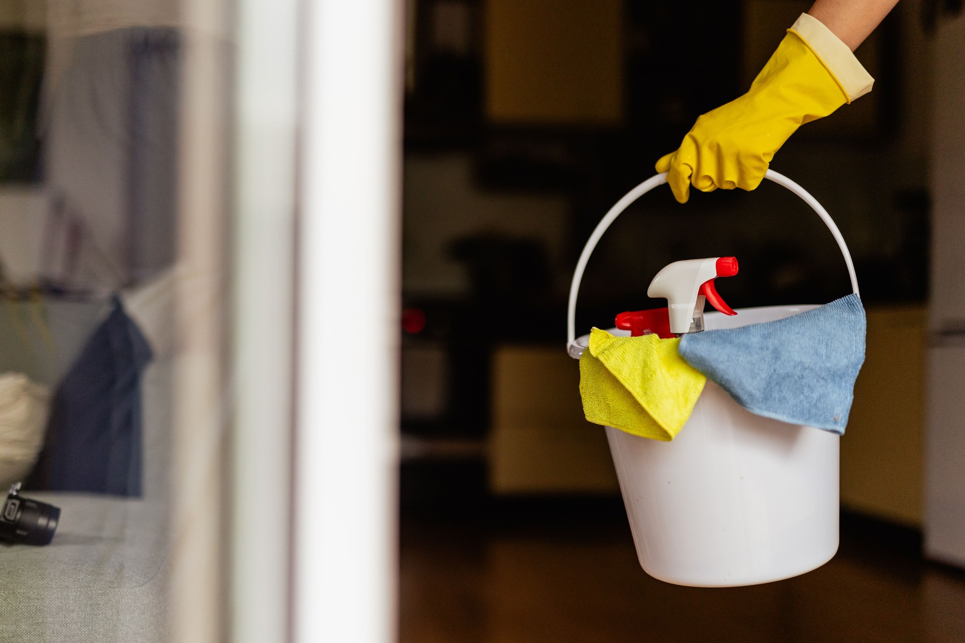 Woman cleaning her home , spring cleaning